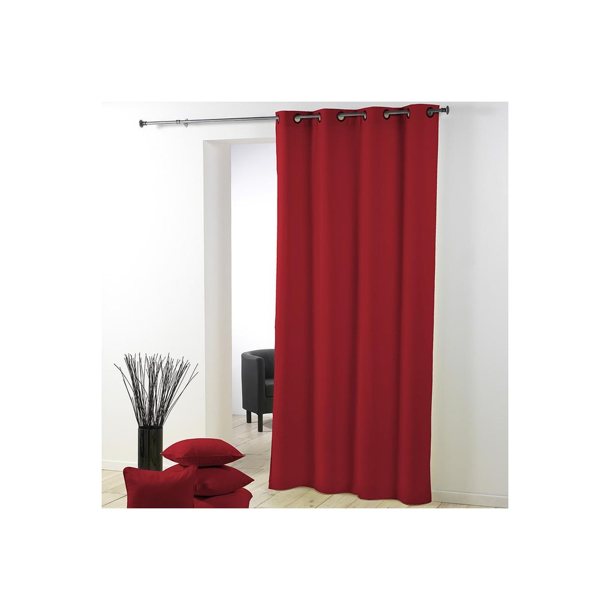 Douceur d'Intérieur Rideau à oeillets  essentiel ii  140x260cm rouge