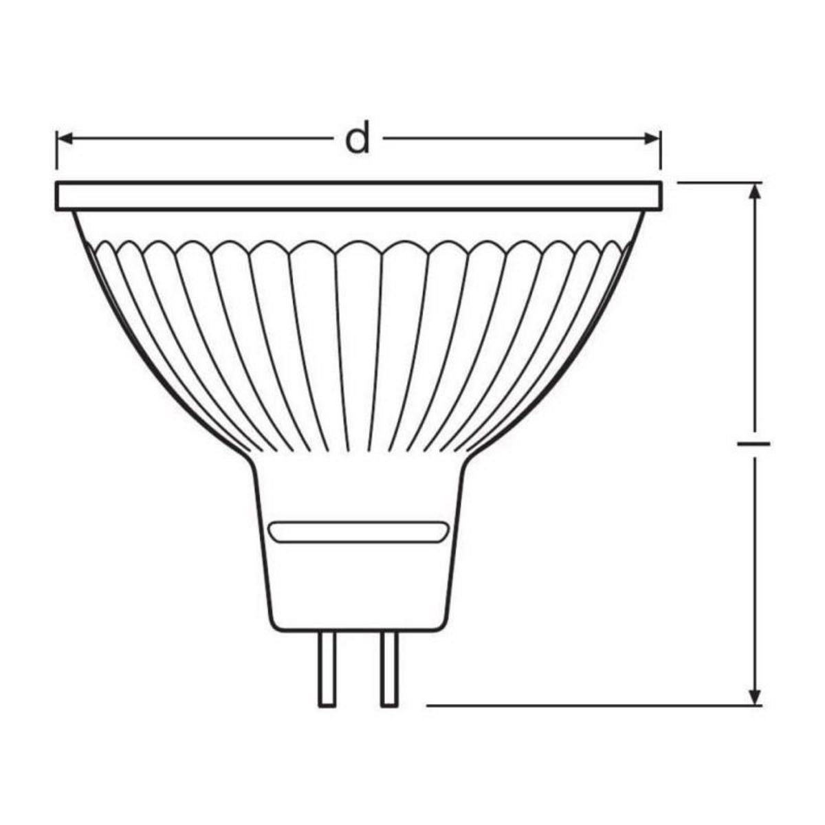 Osram OSRAM Spot MR16 LED 36? verre 8W50 GU5.3 chaud
