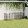 Voir la diapositive 3 : VIDAXL Parc pour chien 8 panneaux noir acier galvanise