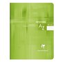 CLAIREFONTAINE Répertoire piqué 17x22cm - 96 pages - Petits carreaux 5x5 - vert anis