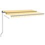 Voir la diapositive 3 : VIDAXL Auvent manuel retractable avec LED 450x300 cm Jaune et blanc