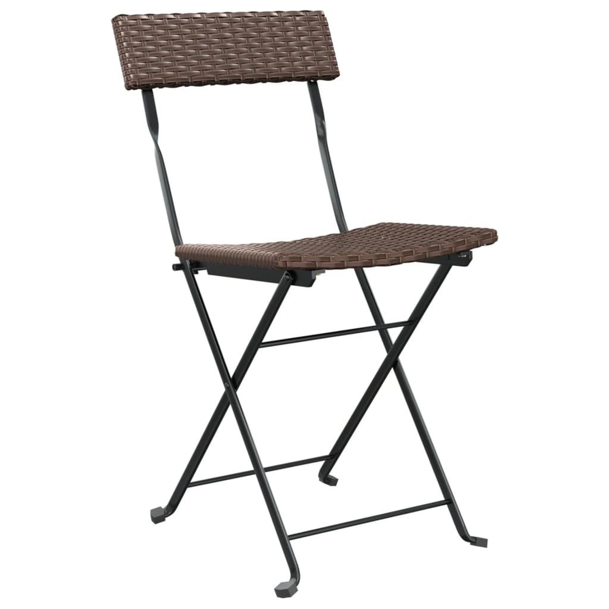 Voir la diapositive 4 : VIDAXL Ensemble de bistro pliable 3 pcs Marron Resine tressee
