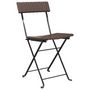 Voir la diapositive 4 : VIDAXL Ensemble de bistro pliable 3 pcs Marron Resine tressee