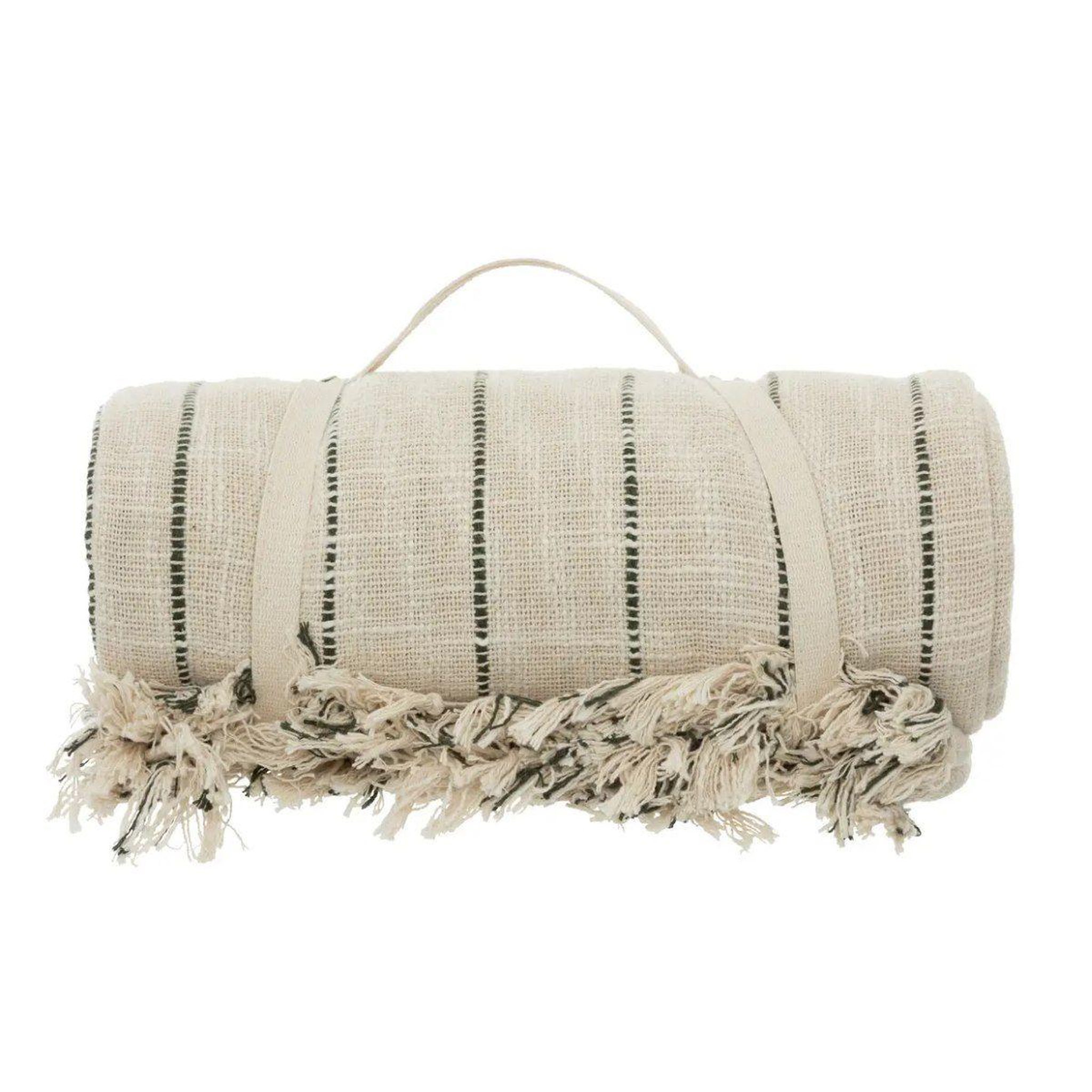 ATMOSPHERA Dessus de lit rayé  exotic panama  240x260cm beige