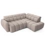 Voir la diapositive 3 : BEST MOBILIER Basile - canapé d'angle droit 4 places assise extensible électrique avec coffre en tissu texturé