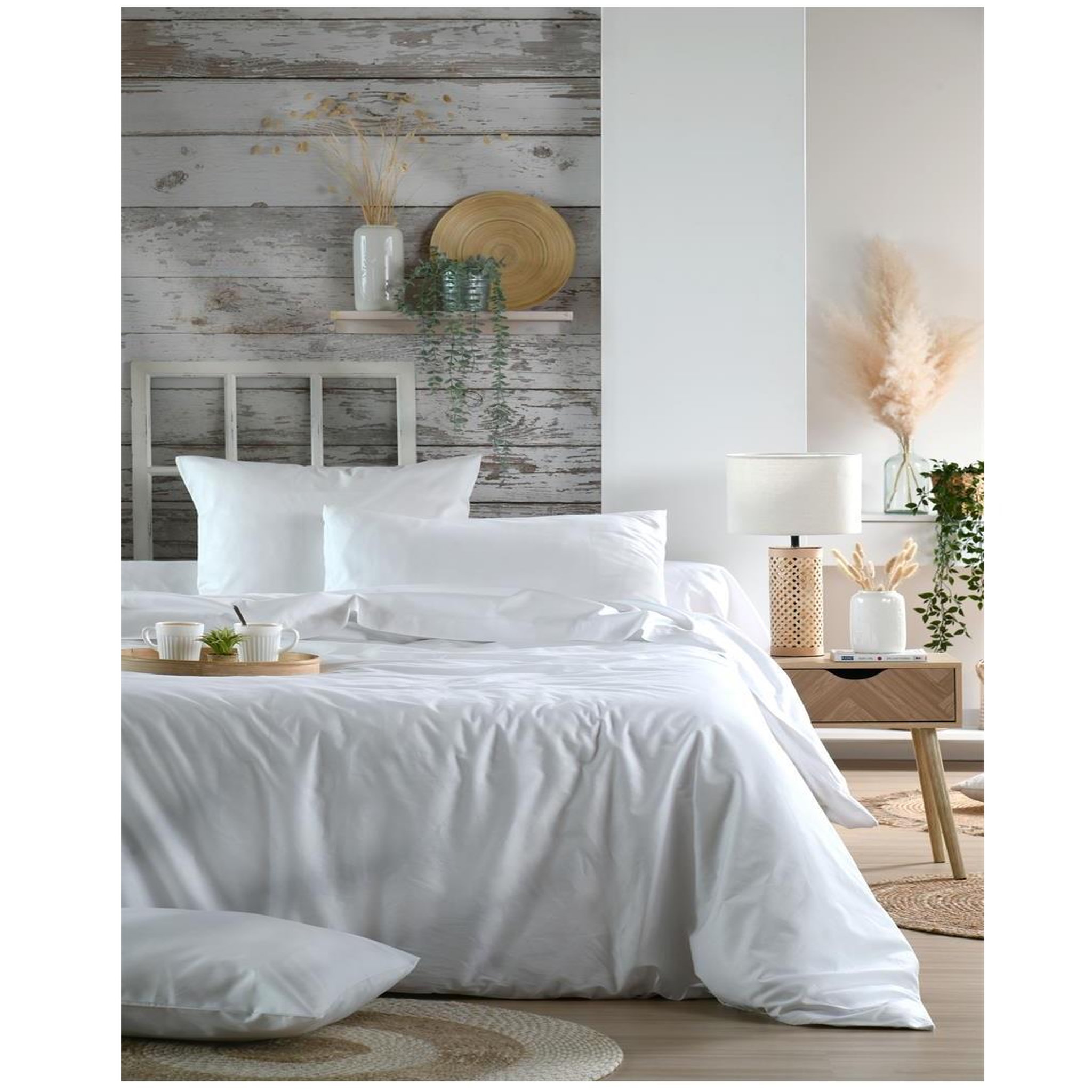 Voir la diapositive 3 : Eden Drap housse percale en coton nuage