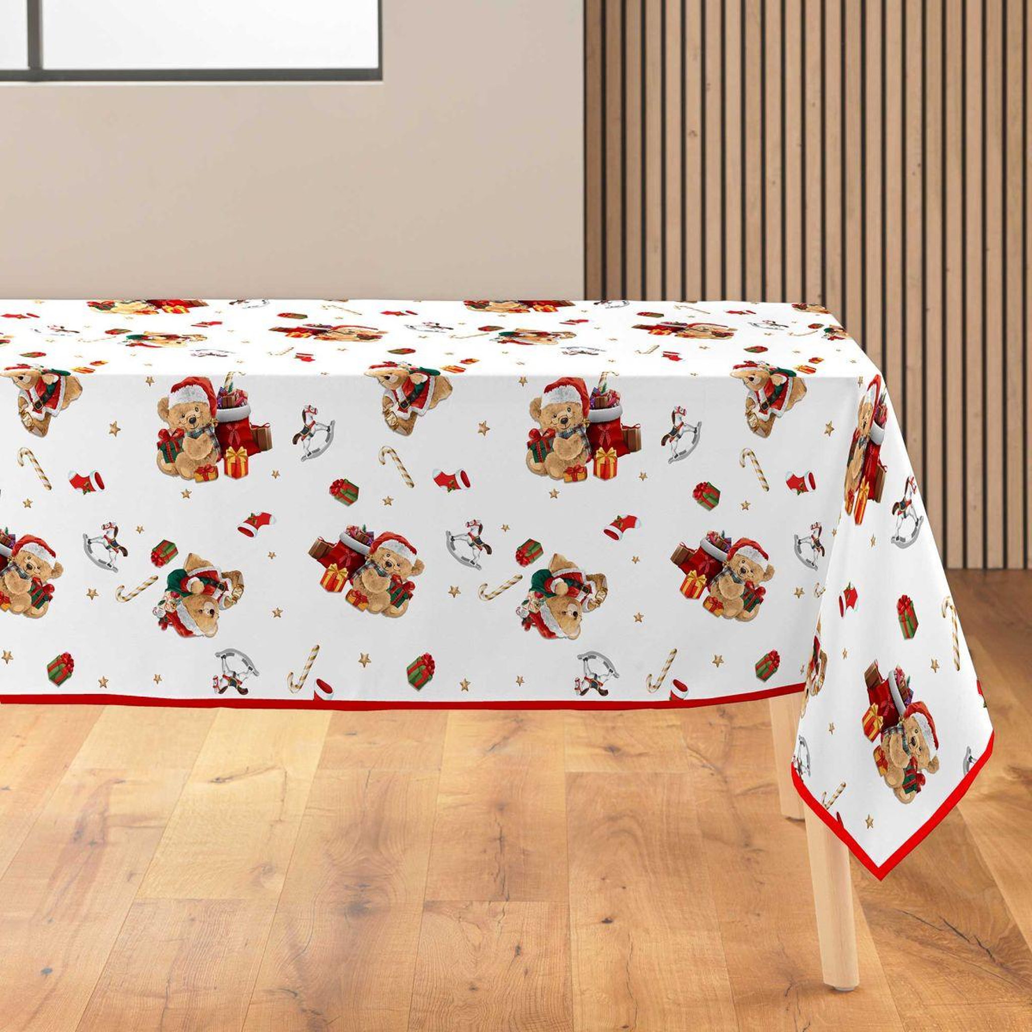 Douceur d'Intérieur Nappe antitache imprimé  oursons  150x240cm multicolore