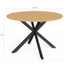 Voir la diapositive 5 : ID MARKET Table de jardin ronde MESSINA 120 cm 6 personnes pied araignée plateau métal effet bois