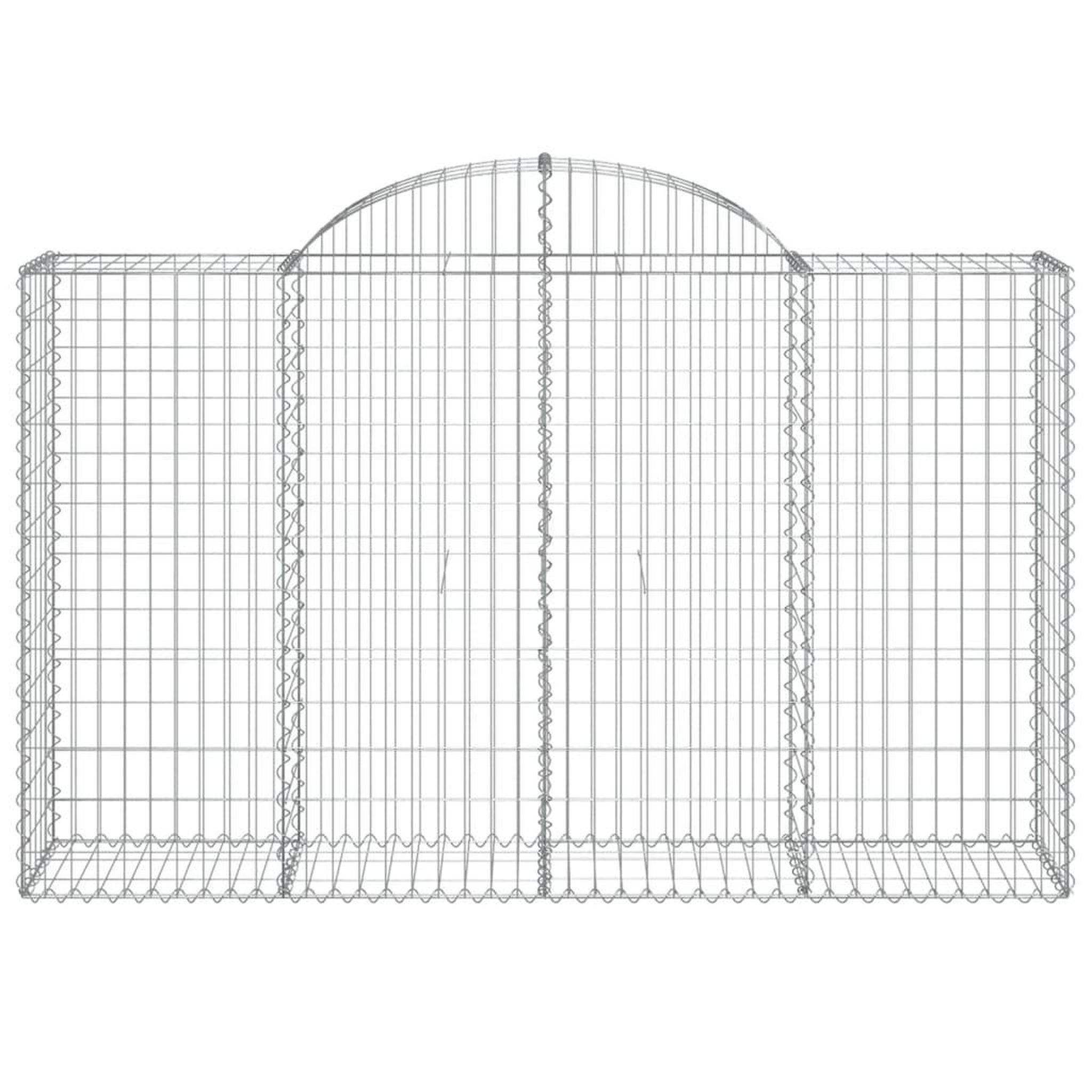 Voir la diapositive 4 : VIDAXL Paniers a gabions arques 4 pcs 200x50x120/140 cm Fer galvanise