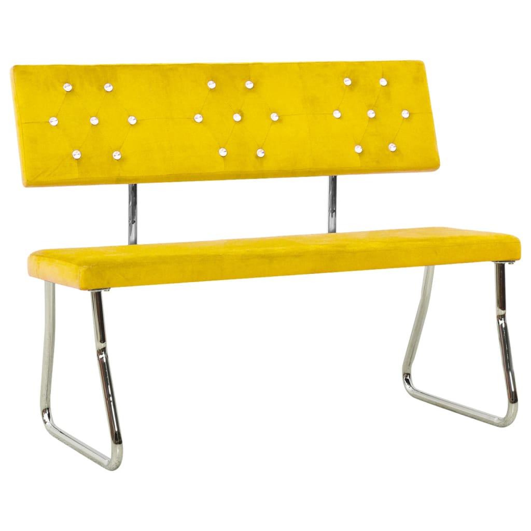 Voir la diapositive 1 : VIDAXL Banc 110 cm Jaune moutarde Velours