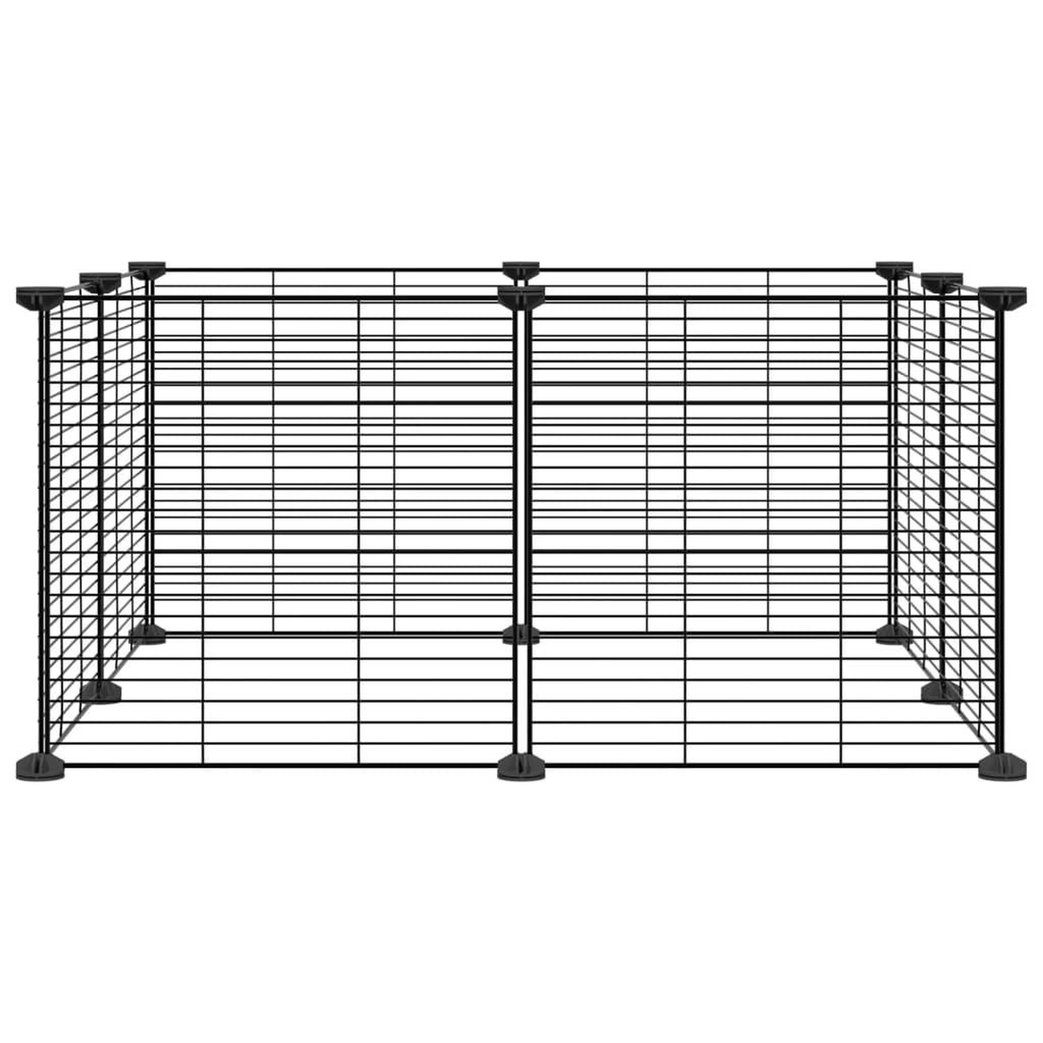 Voir la diapositive 2 : VIDAXL Cage animaux de compagnie a 8 panneaux Noir 35x35 cm Acier