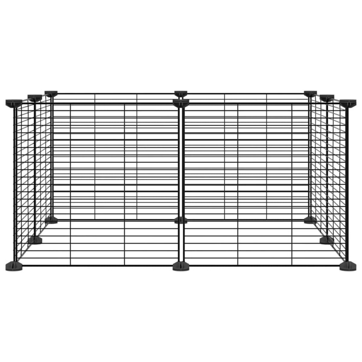 VIDAXL Cage animaux de compagnie a 8 panneaux Noir 35x35 cm Acier