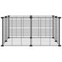 Voir la diapositive 2 : VIDAXL Cage animaux de compagnie a 8 panneaux Noir 35x35 cm Acier