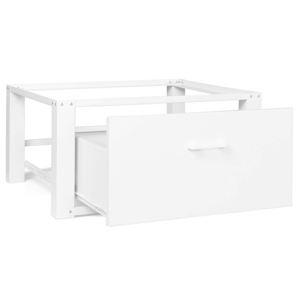 ID MARKET Support pour machine à laver 63 x 54 cm socle réhausseur en métal avec tiroir