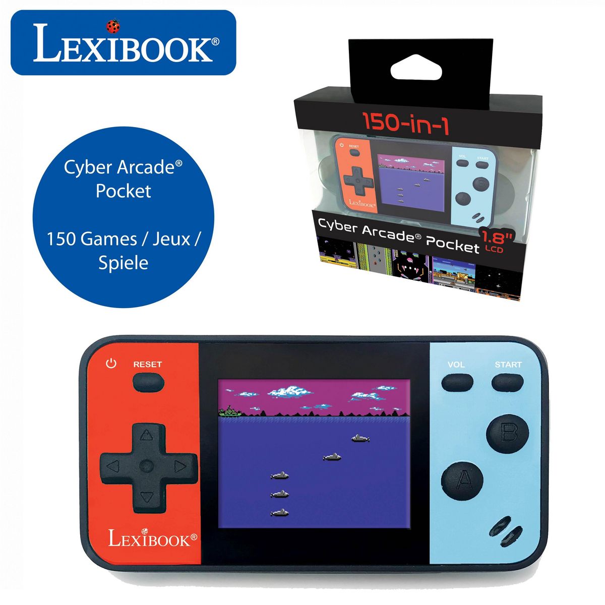 Lexibook Mini Console de jeux portable couleur Cyber Arcade Pocket