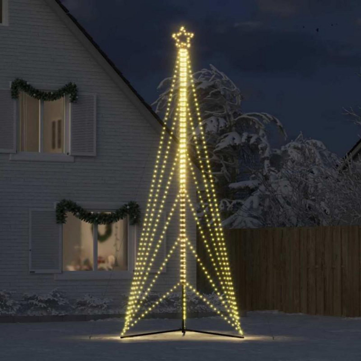 VIDAXL Guirlande de sapin de Noël 861 LED blanc chaud 478 cm