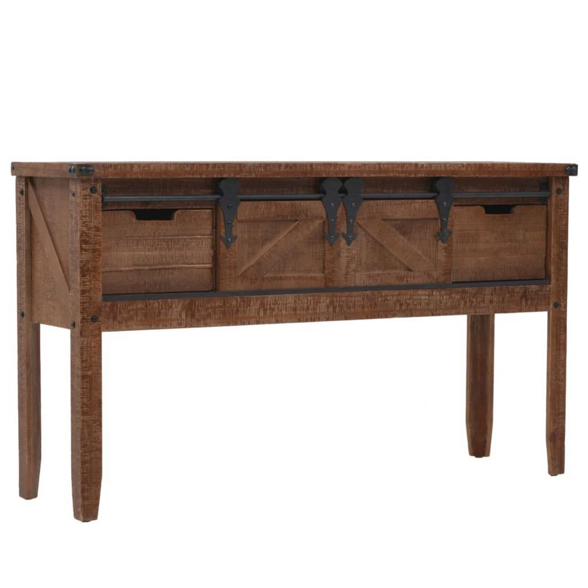 VIDAXL Table console Bois massif de sapin 131 x 35,5  x 75 cm Marron