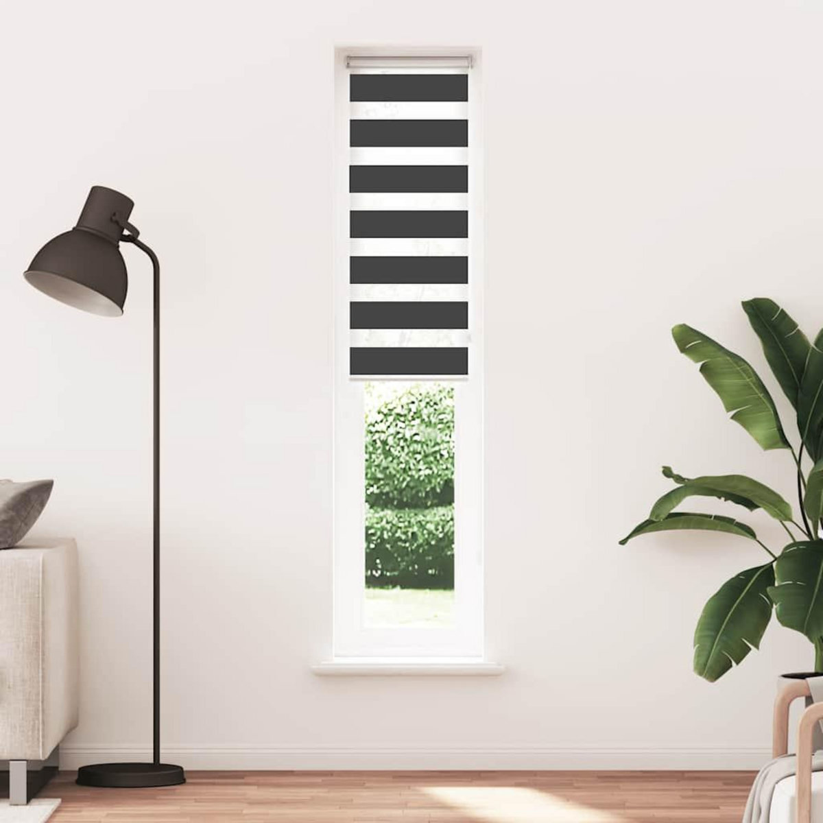 VIDAXL Store zebre noir 45x200 cm largeur du tissu 40,9 cm polyester