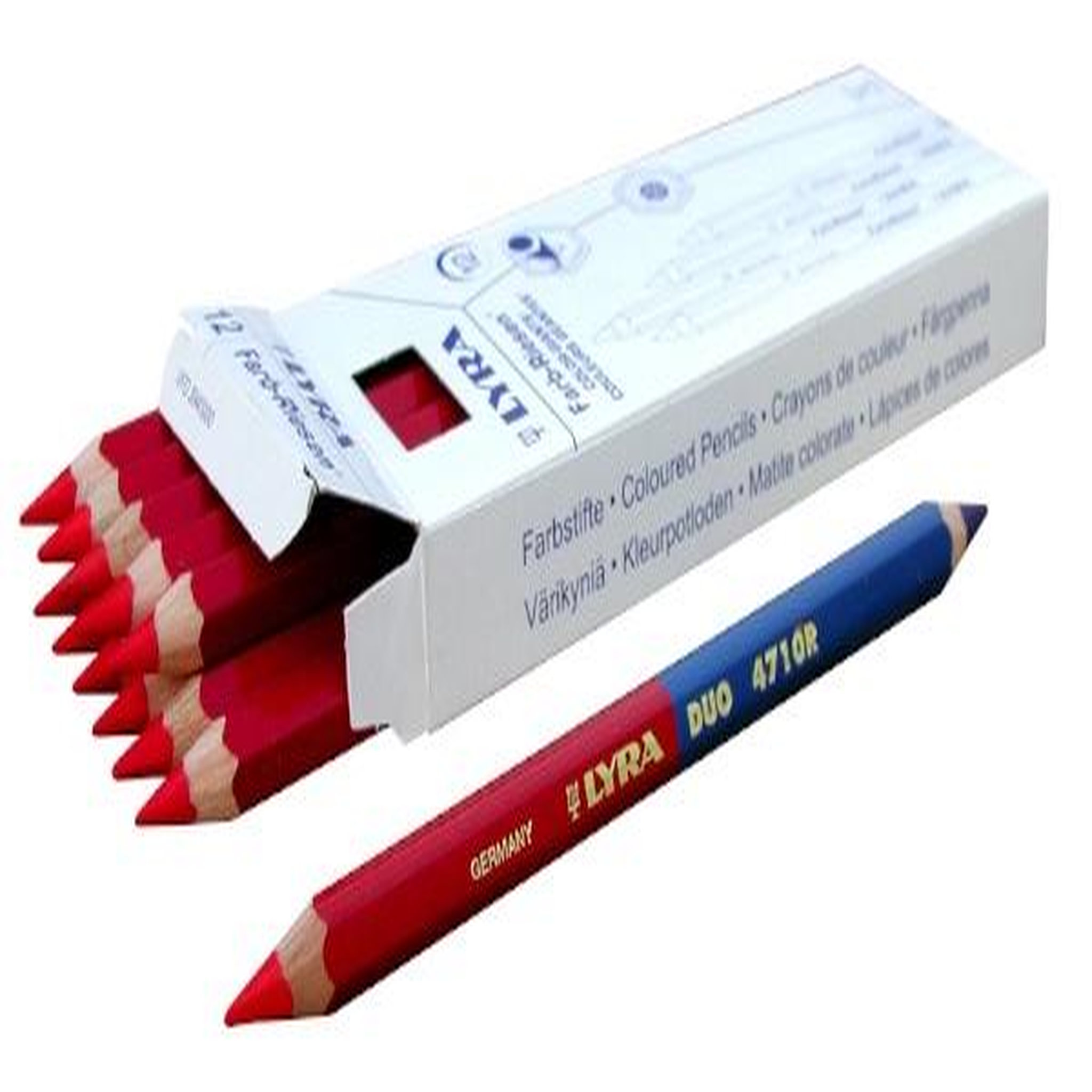 OUTIFRANCE 12 crayons bicolore bleu/rouge 175 mm