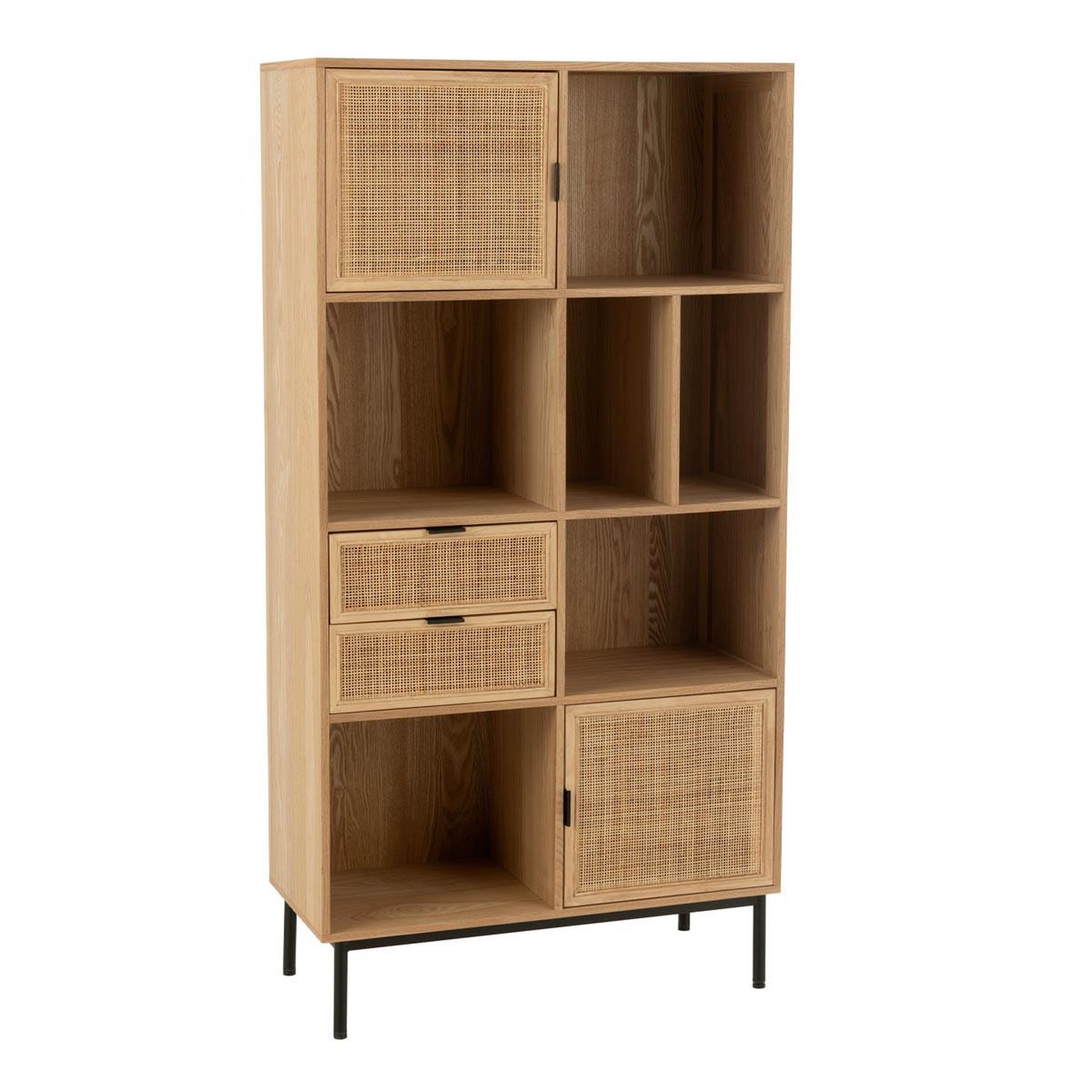 J-LINE Bibliothèque cannage  kory  174cm naturel