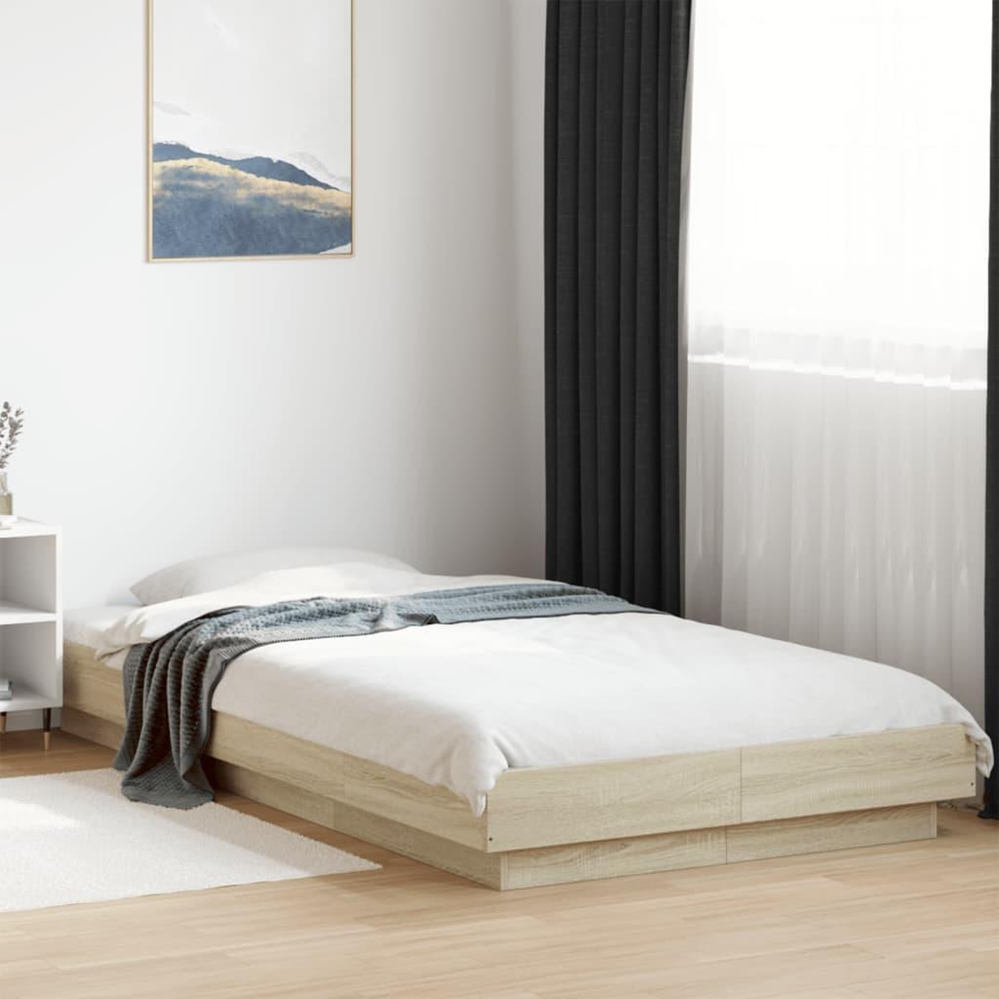 VIDAXL Cadre de lit sans matelas chene sonoma 100x200 cm