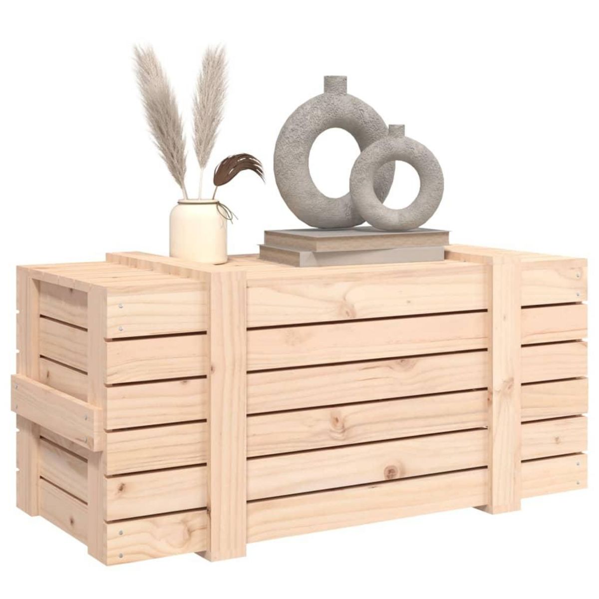 VIDAXL Boîte de rangement 91x40,5x42 cm Bois massif de pin