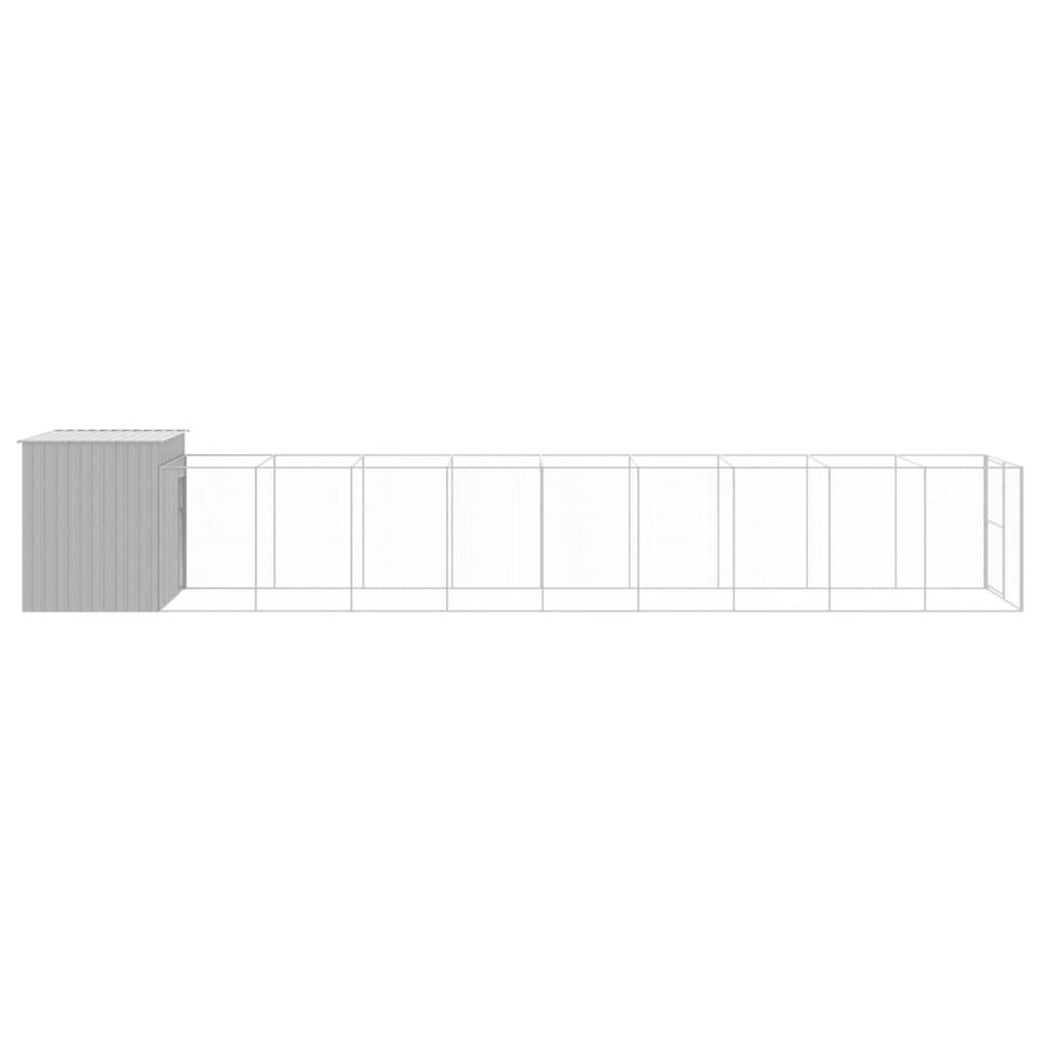 Voir la diapositive 4 : VIDAXL Niche pour chien avec cour gris clair 214x1069x181 cm