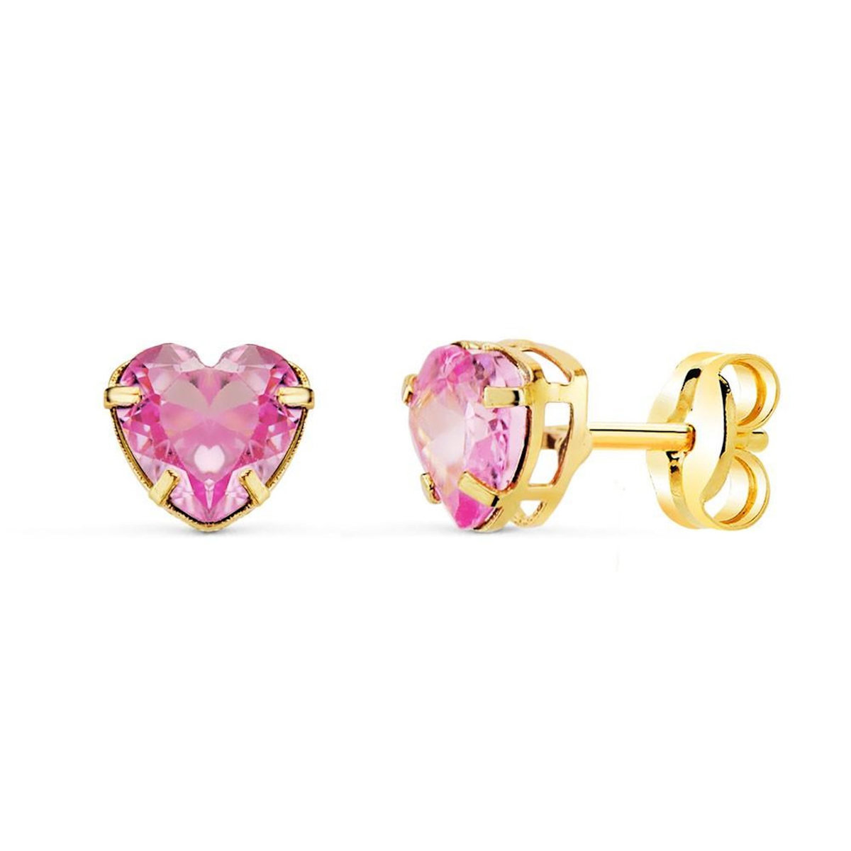 L'ATELIER D'AZUR Boucles d'Oreilles Or 18 Carats 750/000 - Zirconiums Roses