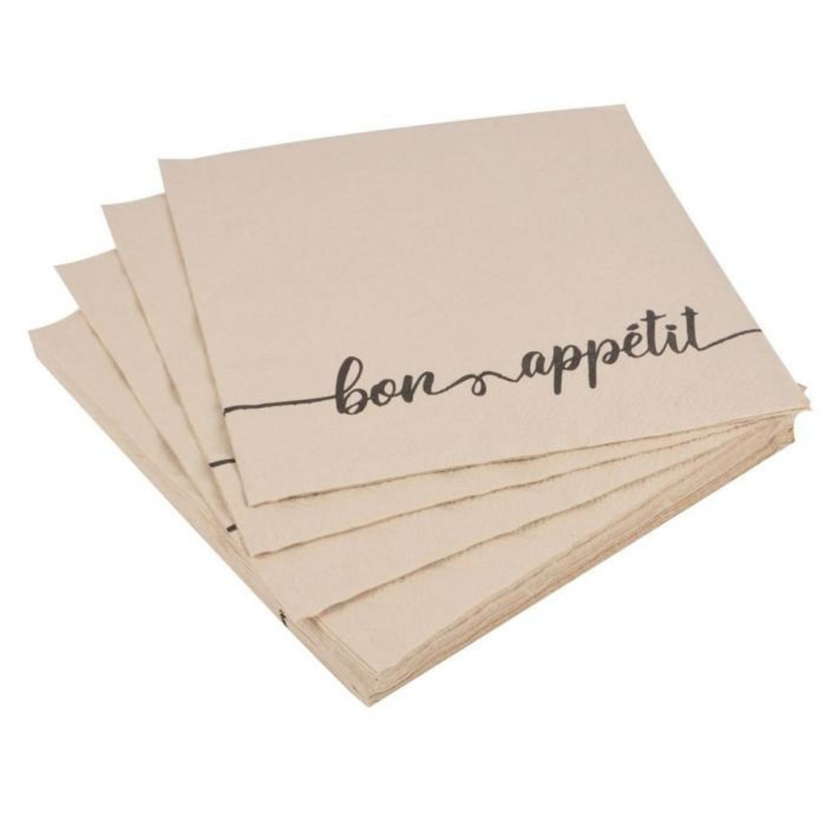 Paris Prix Lot de 20 Serviettes  Vintage Lunch  33x33cm Naturel