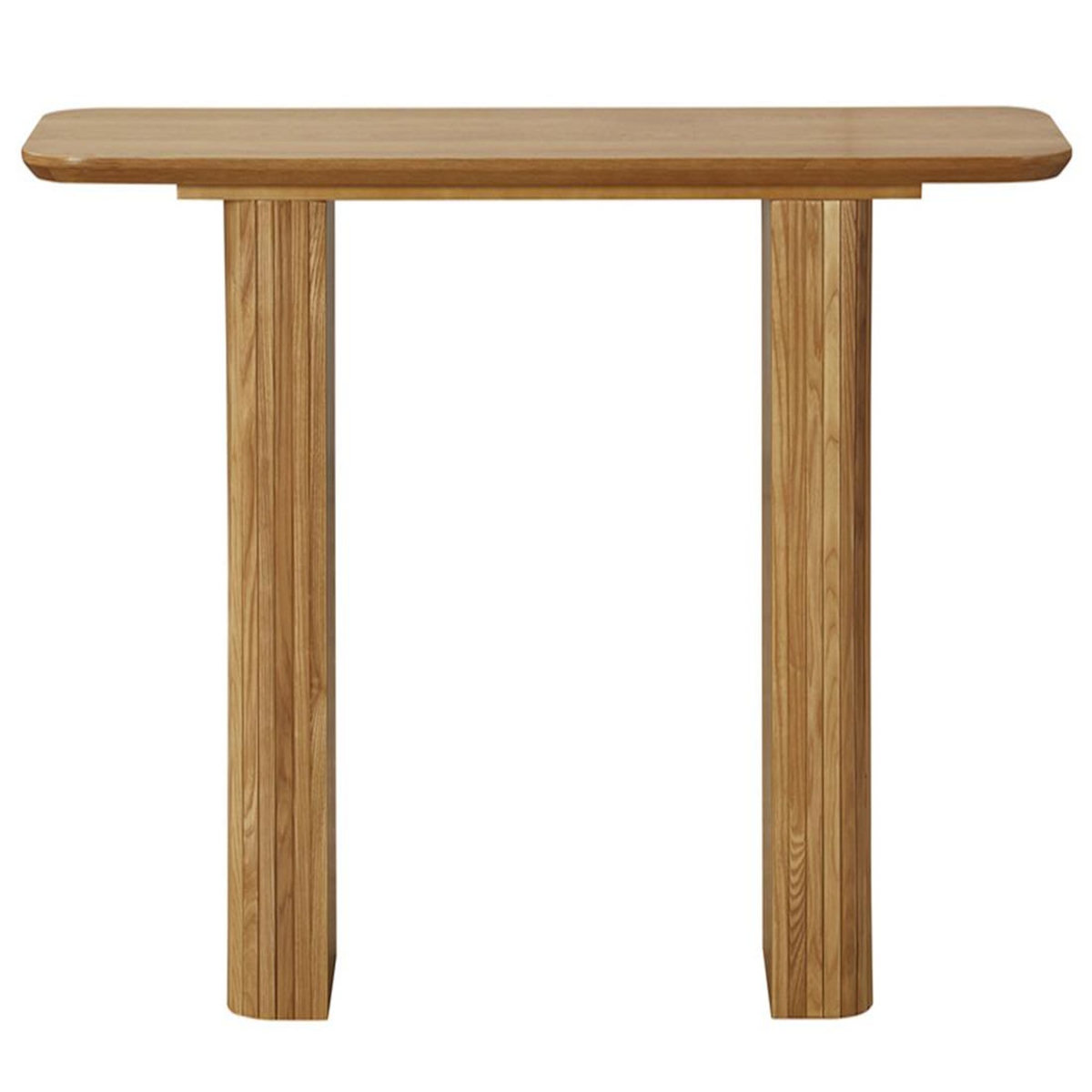 LISA DESIGN Milazzo - console - bois plaqué chêne et cannage - 120 cm