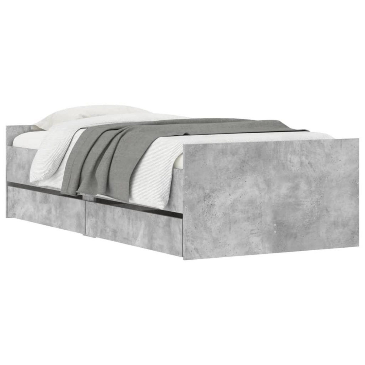 VIDAXL Cadre de lit sans matelas gris beton 75x190 cm
