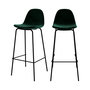Voir la diapositive 1 : Rendez vous déco Lot de 2 chaises de bar en velours vert foncé 75 cm-Henrik