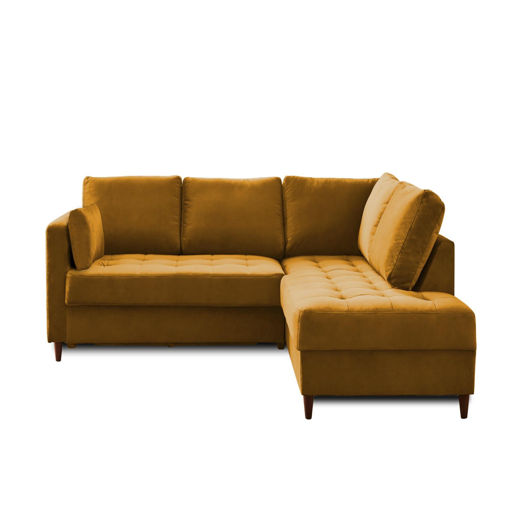 Voir la diapositive 1 : BEST MOBILIER Anna - canapé d'angle droit - 5 places - convertible - en velours