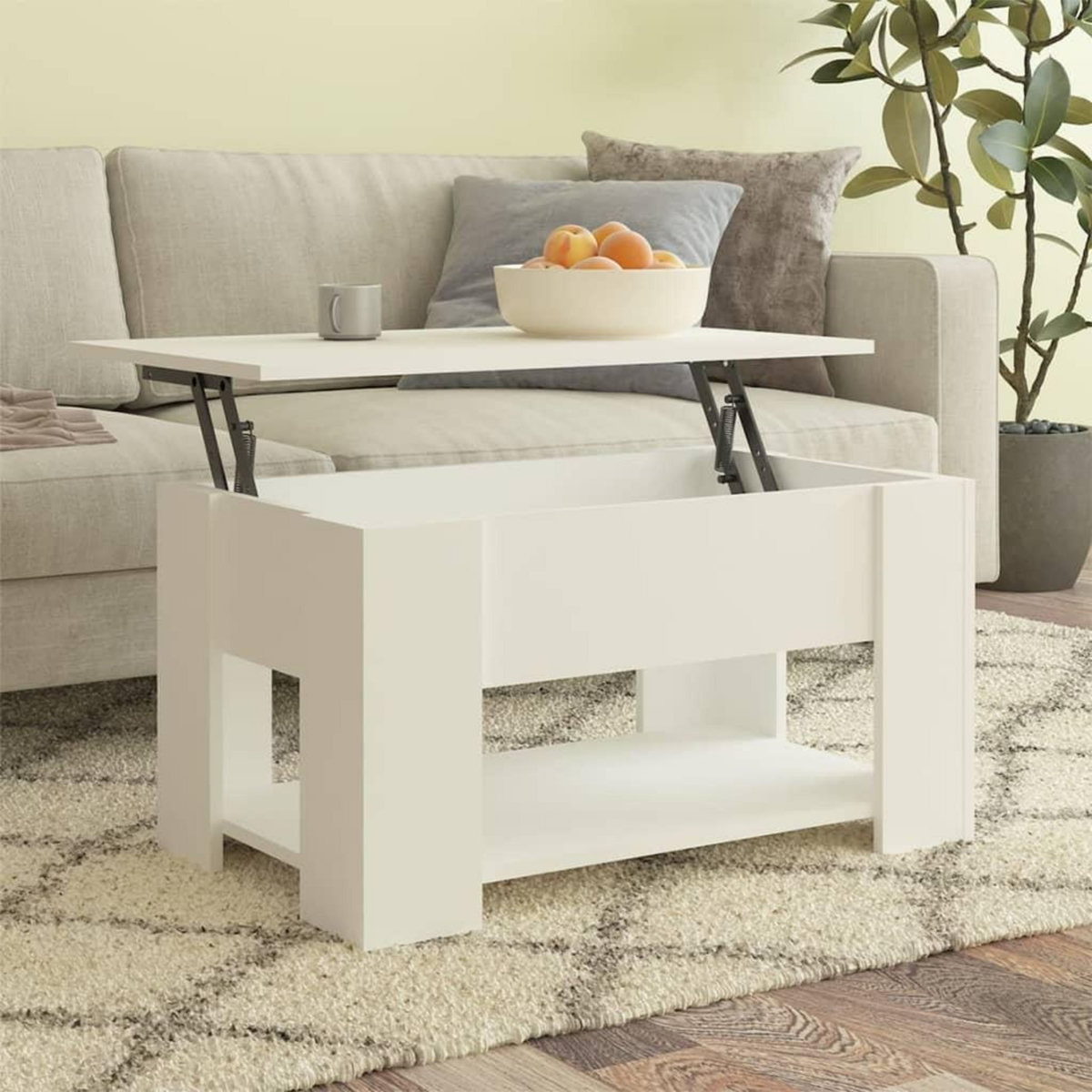 VIDAXL Table basse blanc 79x49x41 cm bois d'ingenierie