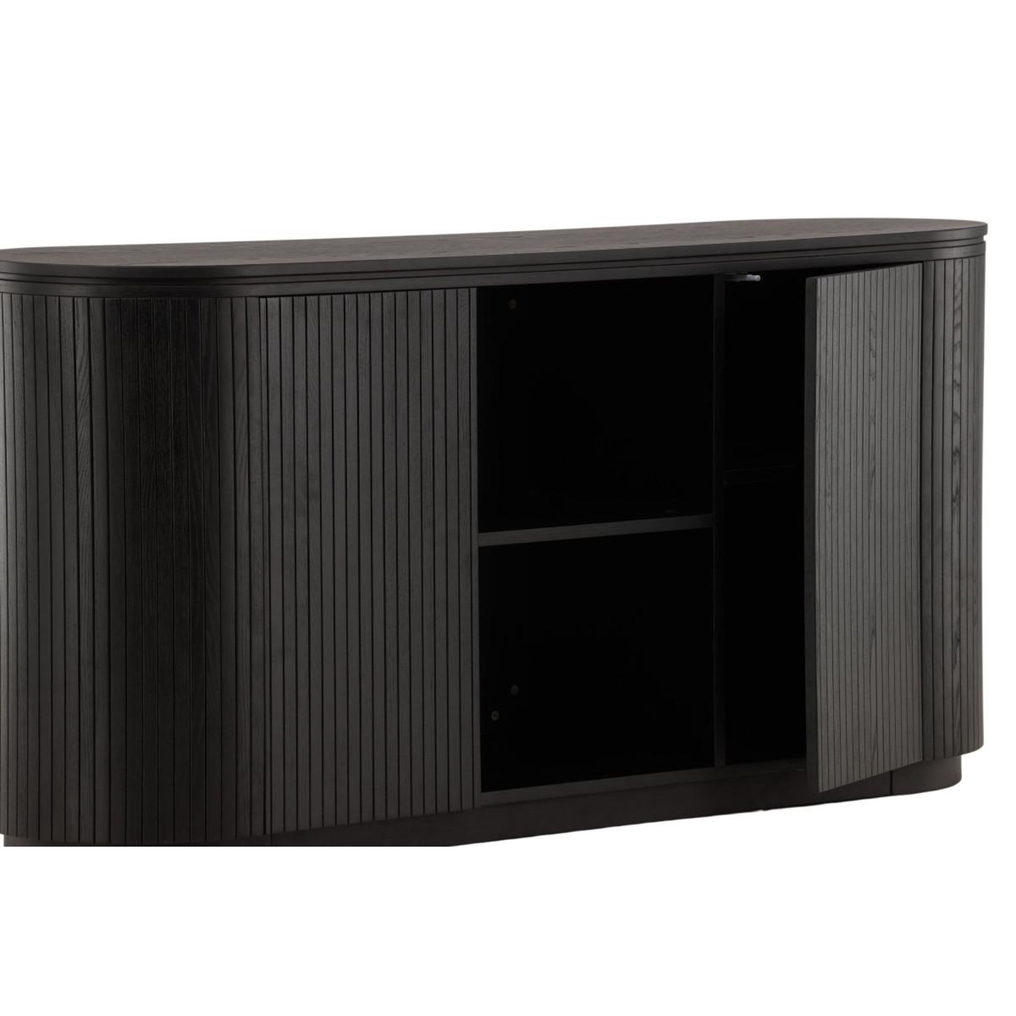 Voir la diapositive 6 : Paris Prix Buffet design nervuré  fjallbacka  160cm noir