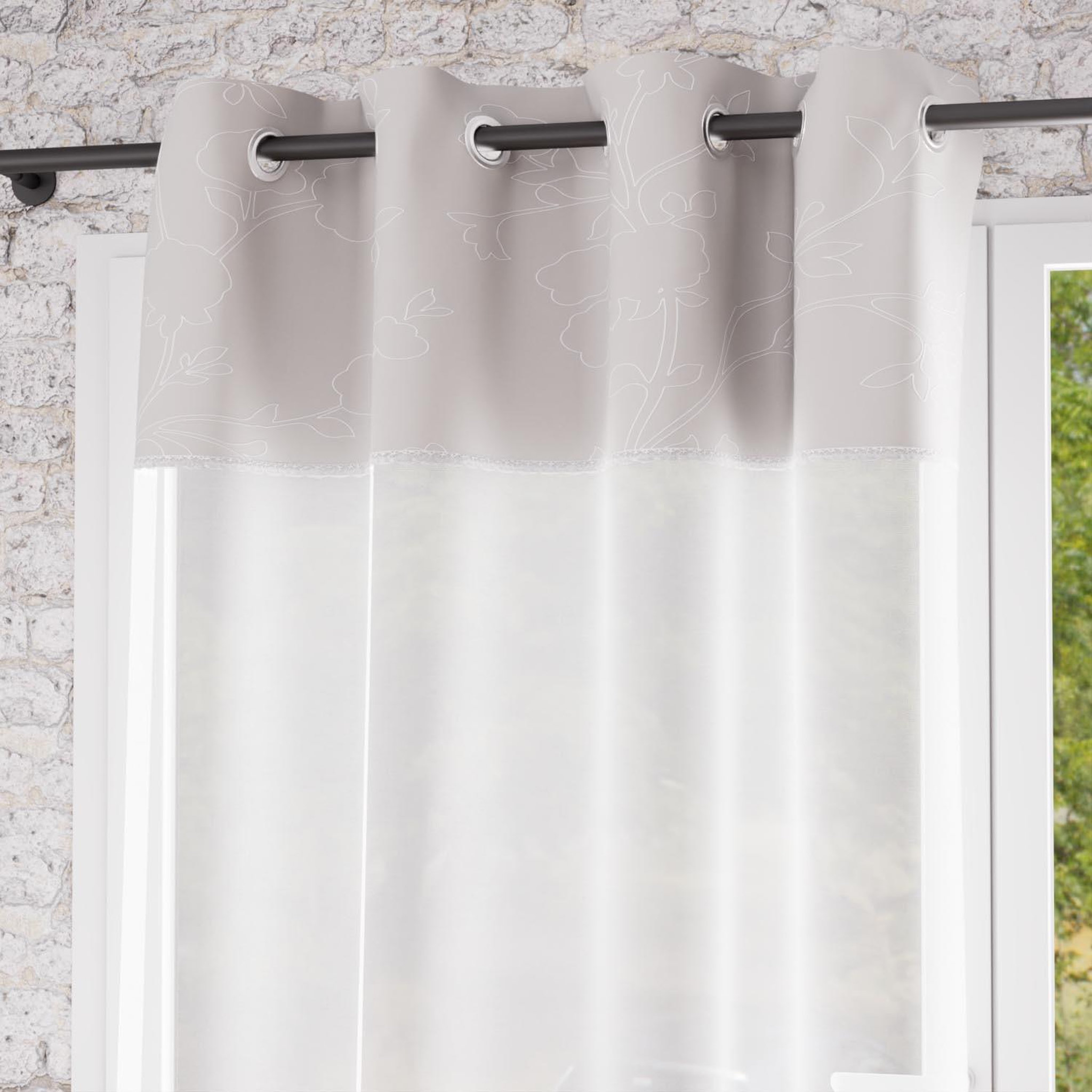 SOLEIL D'OCRE Voile à oeillets en coton 135x250 cm ROMANCE, par Soleil d'Ocre