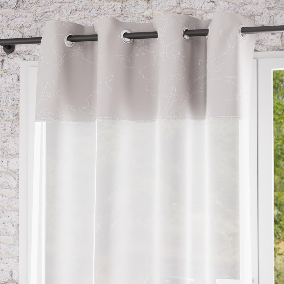 SOLEIL D'OCRE Voile à oeillets en coton 135x250 cm ROMANCE, par Soleil d'Ocre