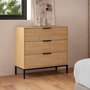 Voir la diapositive 2 : VS VENTA-STOCK Commode Monica 3 tiroirs couleur Bois
