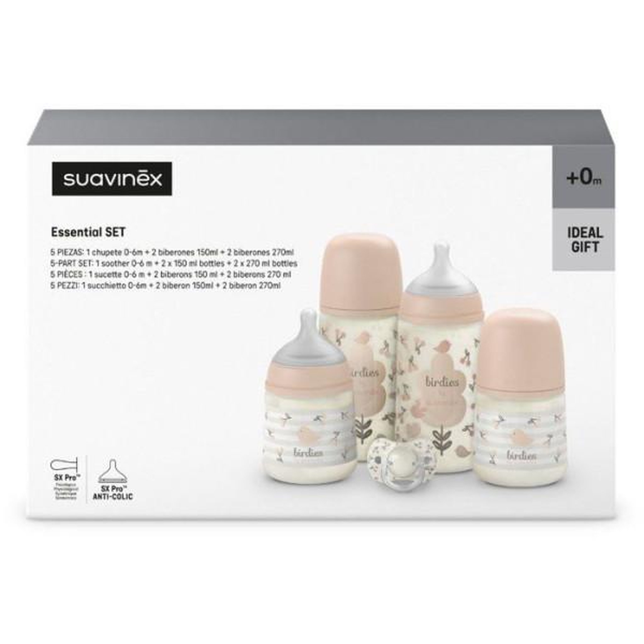 Voir la diapositive 2 : Suavinex Set nouveau-né - suavinex - birdies - 0 a 6 mois - rose