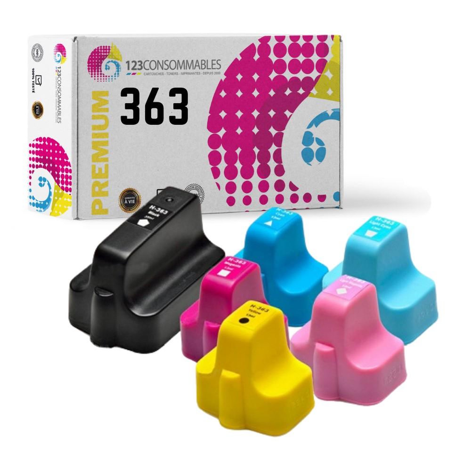 Pack 6 cartouches compatible avec HP 363 Neuf - vue 2