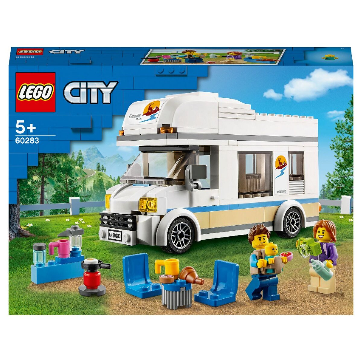 LEGO City 60283 - Great Vehicles Le Camping-Car de Vacances, Jouet