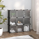 VIDAXL Cubes de rangement 9 pcs avec portes Noir PP