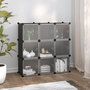 Voir la diapositive 1 : VIDAXL Cubes de rangement 9 pcs avec portes Noir PP