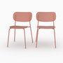 Voir la diapositive 1 : Rendez vous déco Lot de 2 chaises de jardin empilables en plastique terracotta -Géa