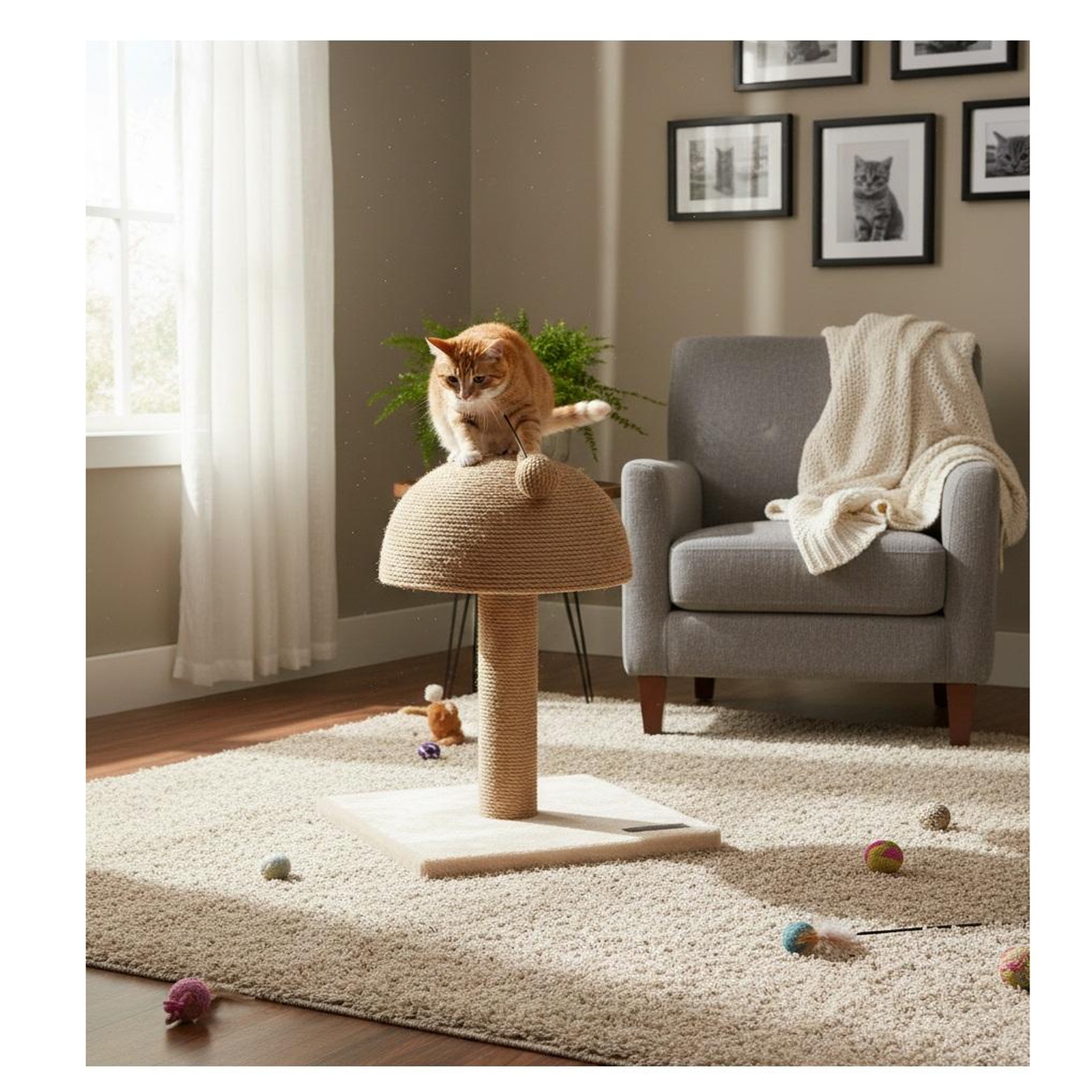 Voir la diapositive 4 : Eden Arbre a griffer ash pour chat intérieur