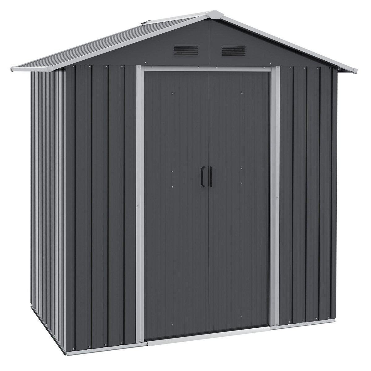 OUTSUNNY Abri de jardin - remise pour outils - cabanon porte verrouillable - dim. 194L x 110l x 184H cm - tôle d'acier anthracite