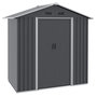 Voir la diapositive 1 : OUTSUNNY Abri de jardin - remise pour outils - cabanon porte verrouillable - dim. 194L x 110l x 184H cm - tôle d'acier anthracite