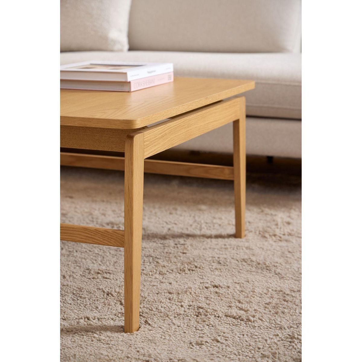 TOILINUX Table basse carrée en chêne AREN - Marron