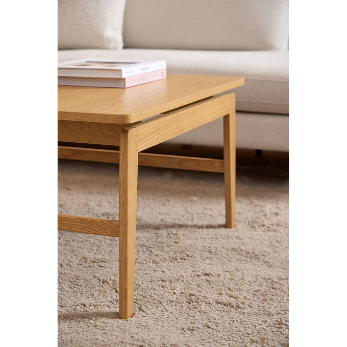 TOILINUX Table basse carrée en chêne AREN - Marron