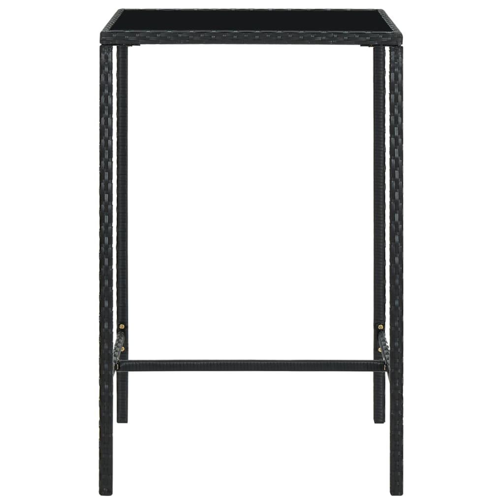 Voir la diapositive 4 : VIDAXL Ensemble de bar de jardin 5 pcs et coussins Resine tressee Noir